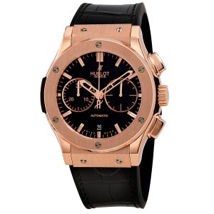 Cheap Fake Hublot Classic Fusion Black Dial Automatic Men's 18K King Gold Chronograph Watch 521.OX.1180.LR