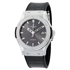 Cheap Fake Hublot Classic Fusion Black Dial Black Leather Men's Watch 542NX7070LR