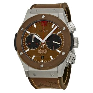 Cheap Fake Hublot Classic Fusion Forbidden Automatic Chronograph Tobacco Dial Brown Leather Men's Watch 521NC0589VROPX14