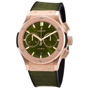 Cheap Fake Hublot Classic Fusion Chronograph Automatic Green Sunray Dial Men's Watch 521.OX.8980.LR