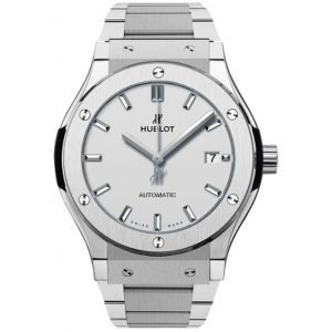 Cheap Fake Hublot Classic Fusion Matte Silver Opaline Dial Automatic Men's Titanium Watch 511.NX.2611.NX
