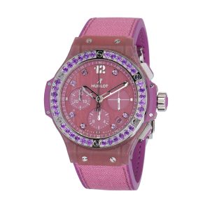 Cheap Fake Hublot Tutti Frutti Linen Chronograph Automatic Diamond Purple Dial Ladies Watch 341.XP.2770.NR.1205