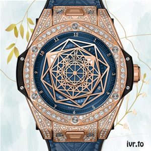 Hublot Big Bang 44mm Men 465.OS.7189.VR.1204.MXM19-002 Diamond Bezel Leather Strap