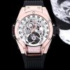 Hulot Tourbillon Skeleton Titanium Watches IVR089