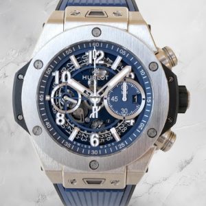Hublot Big Bang Replica Unico Titanium Prata Azul 44mm Modern Elegance