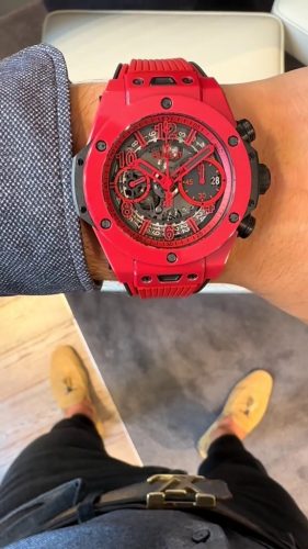 Hublot Big Bang Unico Replica 45mm Matte Red Ceramic Skeleton Dial Watch photo review
