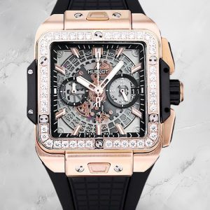 Hublot Square Big Bang Replica Unico Rose Gold Titanium Diamond Watch