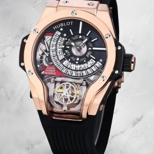 Hublot Big Bang MP-09 Replica Tourbillon Bi-Axis Rose Gold Black Dial Watch