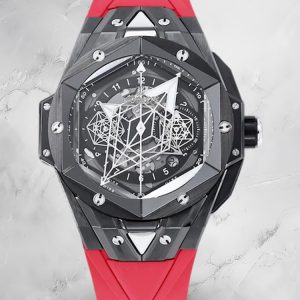 Hublot Big Bang Replica Sang Bleu II Transparent Dial Ceramic Case Watch