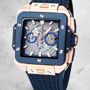 Hublot Square Big Bang Replica 42mm Unico Gold Blue Ceramic Watch