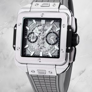 Hublot Square Big Bang Replica Unico Grey Ceramic 42mm Grey Rubber Strap Watch